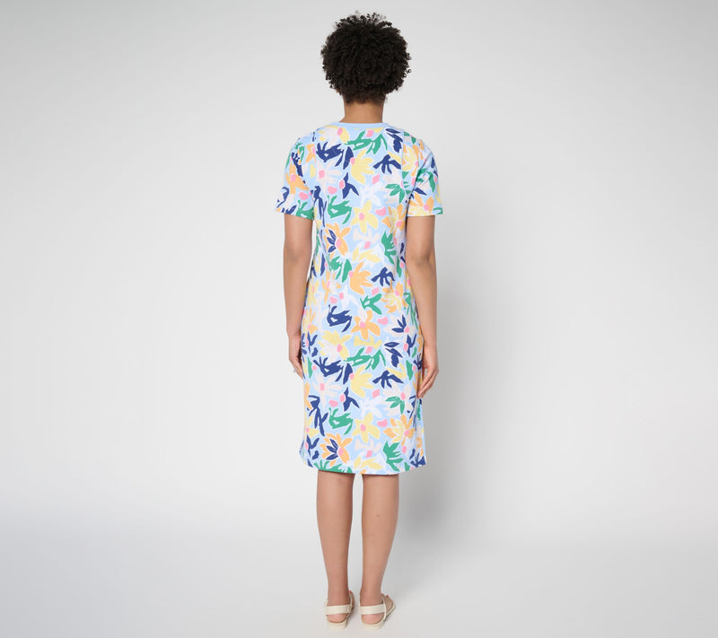Sport Savvy Printed Cotton Span T-Shirt Dress — View 4