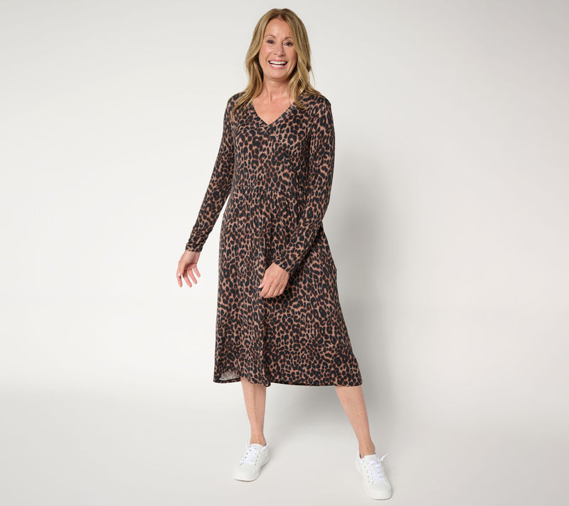 Cuddl Duds Soft Stretch Wrap Over Dress — Main view