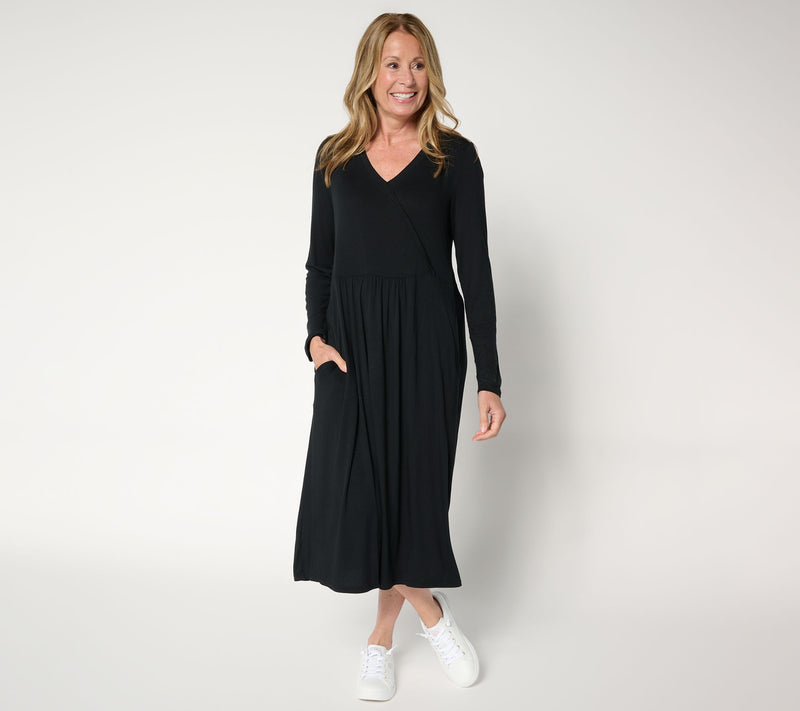 Cuddl Duds Soft Stretch Wrap Over Dress — View 7