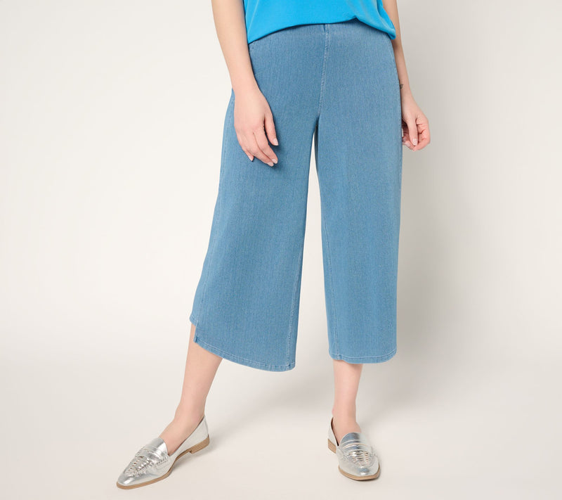 Susan Graver Regular Cool Touch Knit Denim Culotte — Main view
