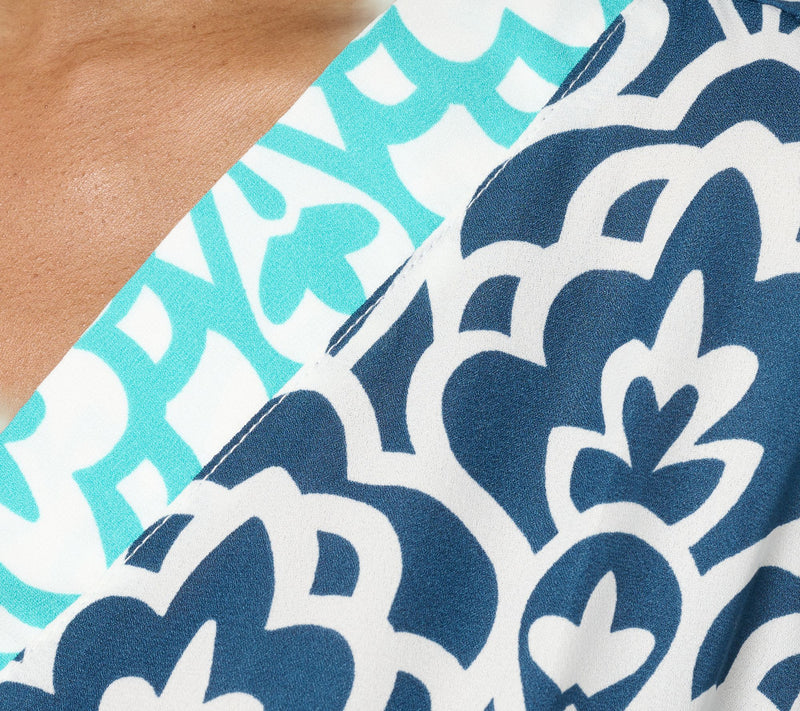 Belle by Kim Gravel Art Deco Border Print Poncho — View 14
