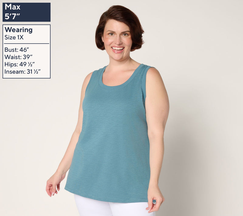 Belle by Kim Gravel Summer Sunset Slub Knit U-Neck Tank — View 2