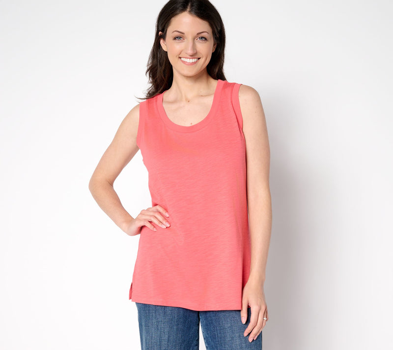 Belle by Kim Gravel Summer Sunset Slub Knit U-Neck Tank — View 19