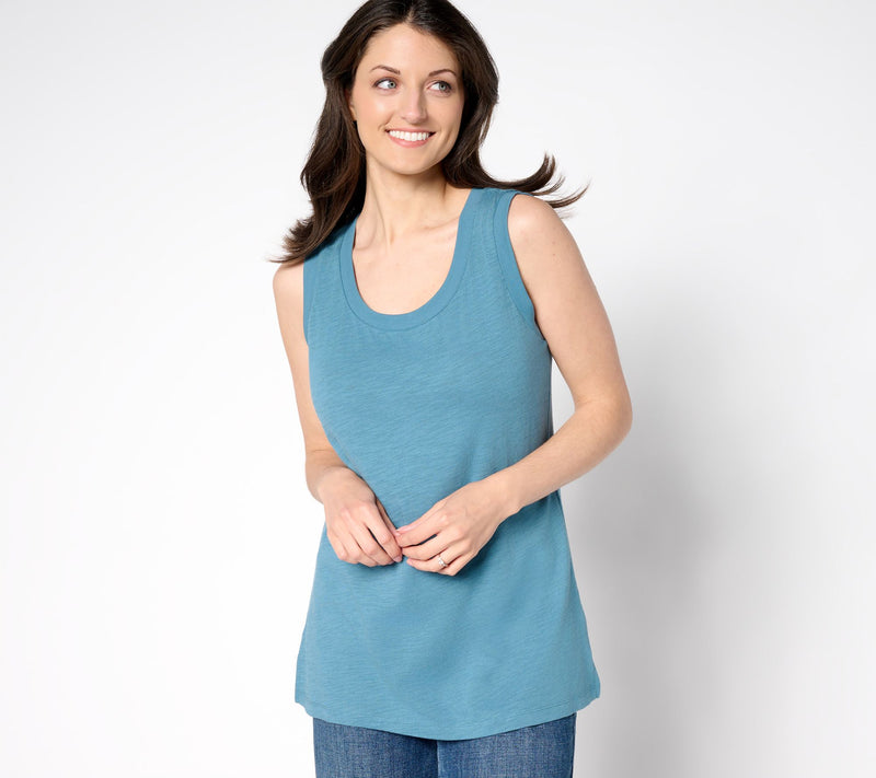 Belle by Kim Gravel Summer Sunset Slub Knit U-Neck Tank — View 20