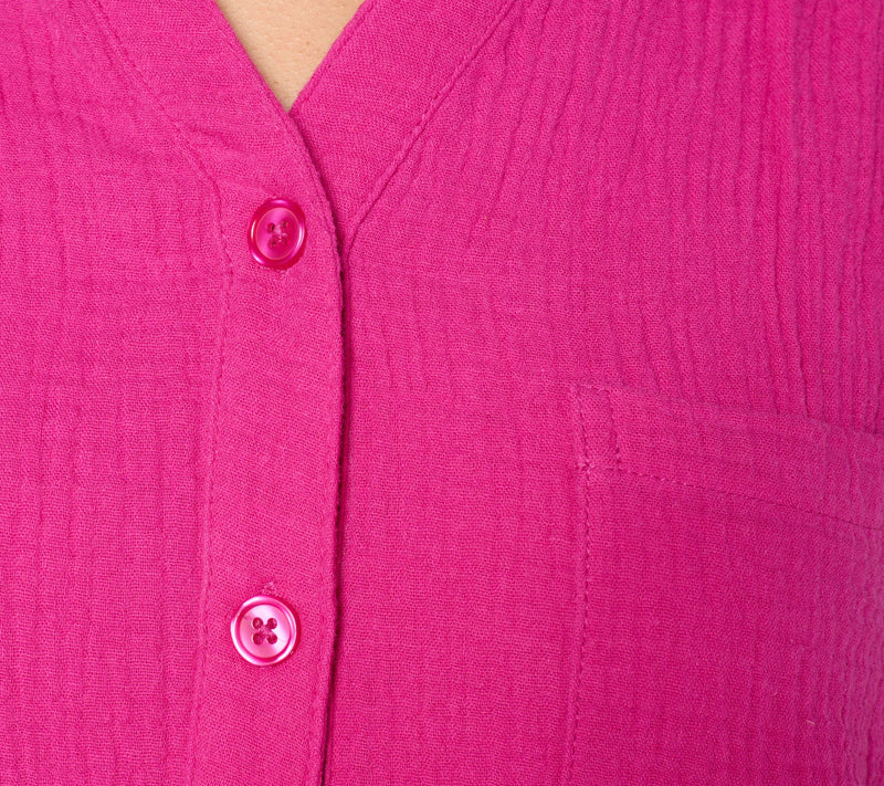 Belle by Kim Gravel Summer Sunset Cotton Gauze Button Up Shirt — View 6