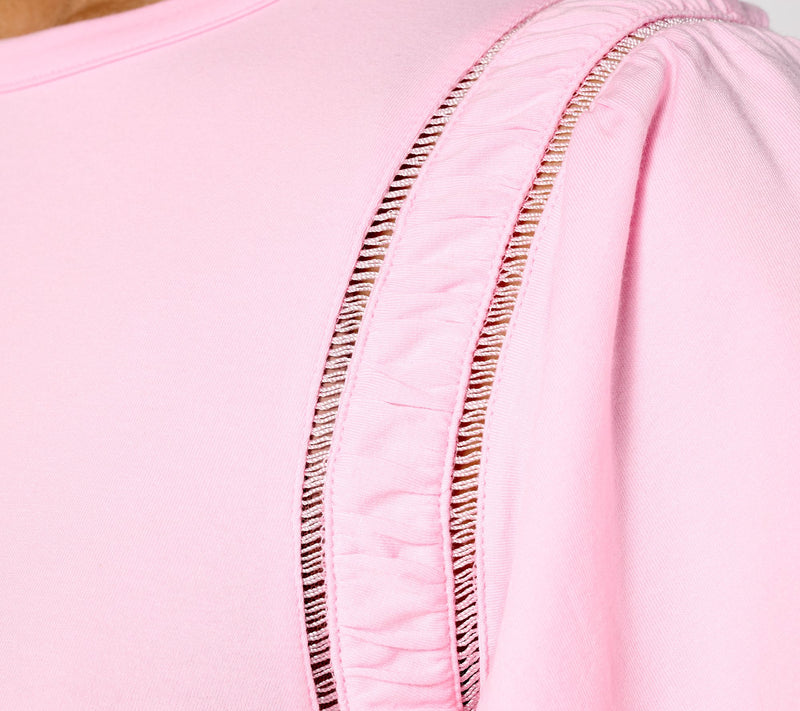 Studio Park x Terri Conn Flutter Sleeve Crew-Neck Knit Top — View 6