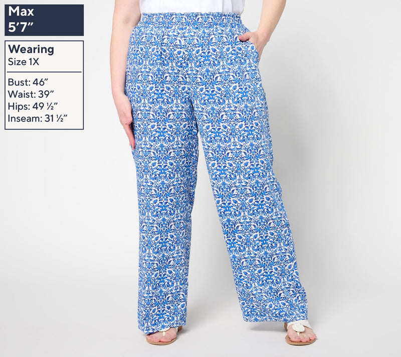 Belle by Kim Gravel Petite Santorini Smocked Waist Pant — View 4