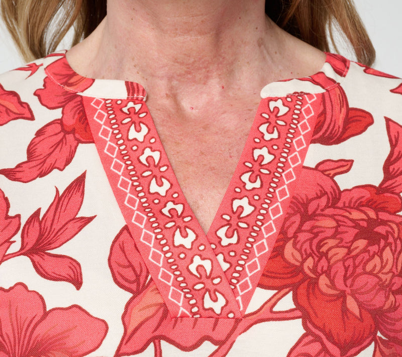 Belle by Kim Gravel Regular Cabana Knit Floral Serenity Tunic Top — View 5
