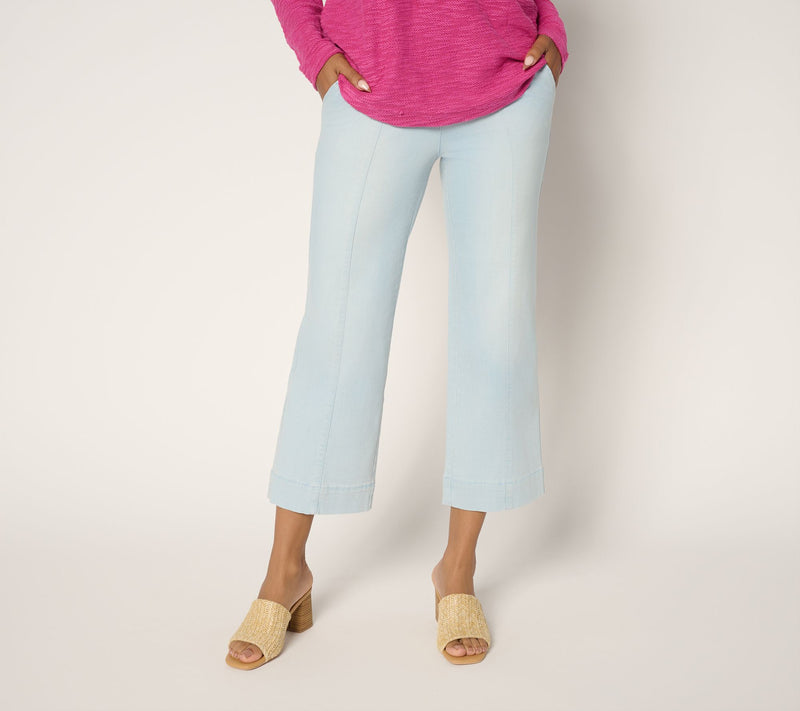 Belle by Kim Gravel Regular TripleLuxe Denim Cropped Traveler Jean — View 3