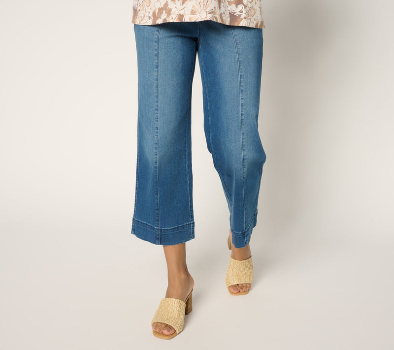 Belle by Kim Gravel Regular TripleLuxe Denim Cropped Traveler Jean — View 5