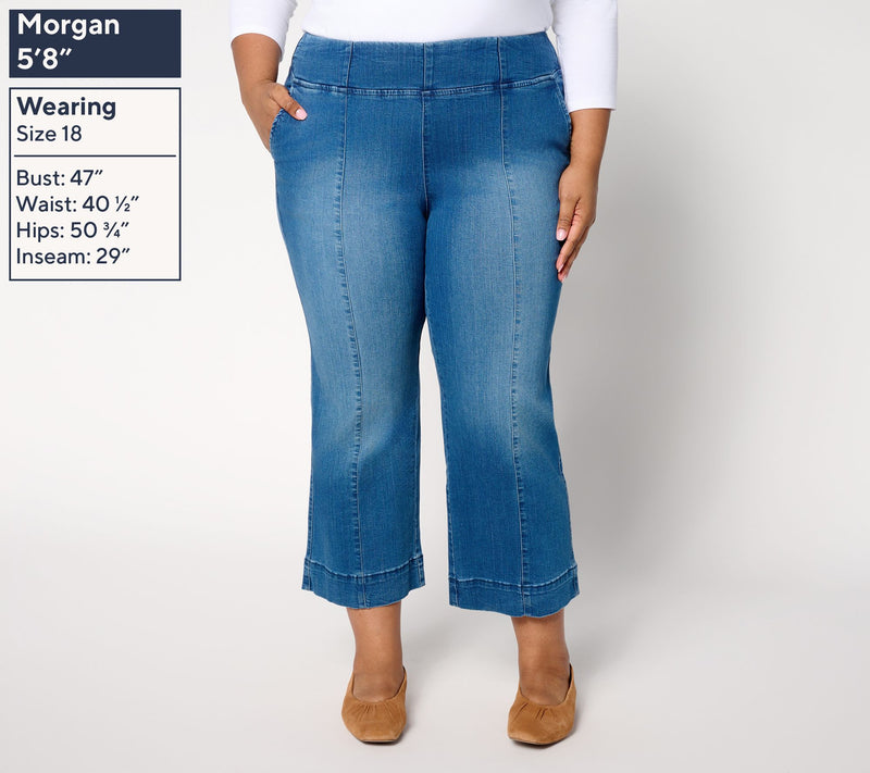 Belle by Kim Gravel Petite TripleLuxe Denim Cropped Traveler Jean — View 8