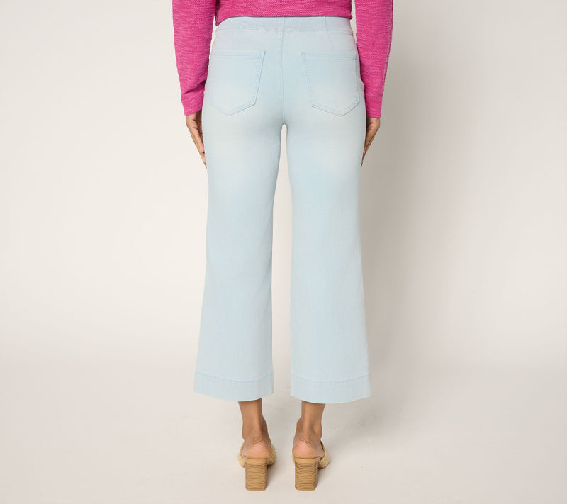 Belle by Kim Gravel Petite TripleLuxe Denim Cropped Traveler Jean — View 10