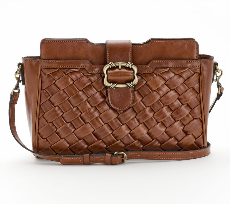 Patricia Nash Woven Leather Vernetta Buckle Tote — Main view