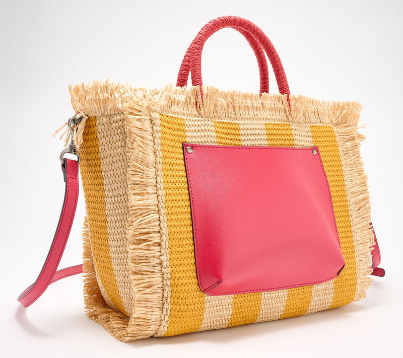 Patricia Nash Straw "Memories of Greece" Large Tote — View 2