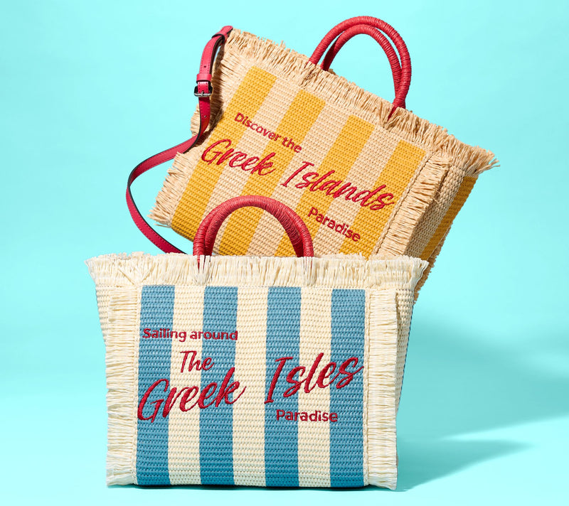 Patricia Nash Straw "Memories of Greece" Large Tote — View 7