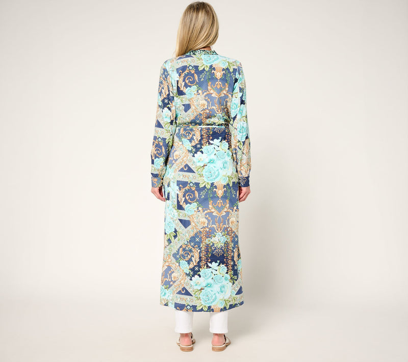 Studio Park x Terri Conn Regular Button Front Woven Duster to Dress — View 4