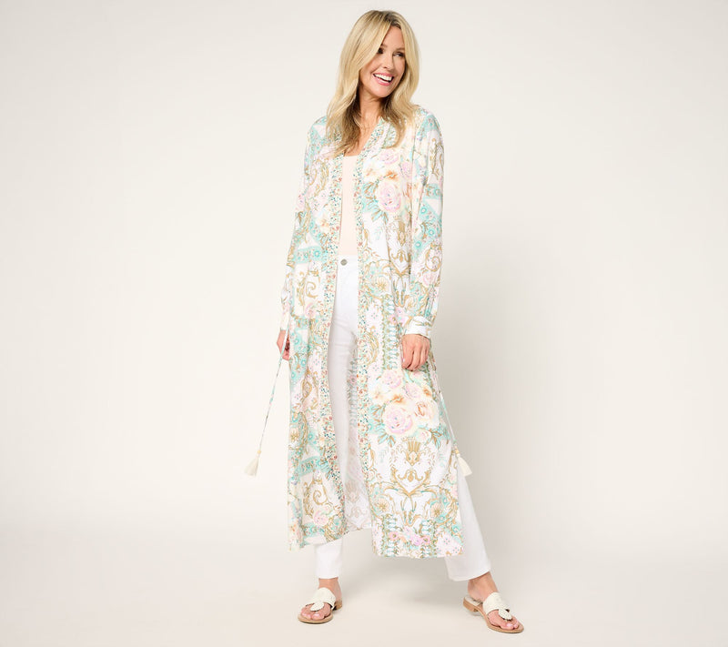 Studio Park x Terri Conn Regular Button Front Woven Duster to Dress — View 10