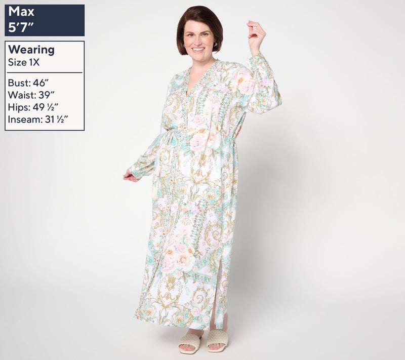 Studio Park x Terri Conn Petite Button Front Woven Duster to Dress — View 2