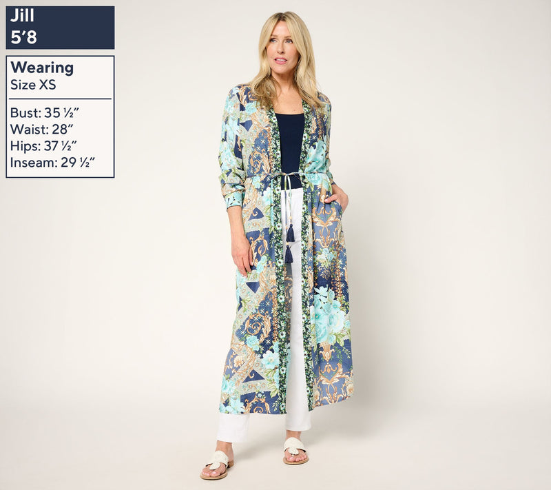 Studio Park x Terri Conn Petite Button Front Woven Duster to Dress — View 3