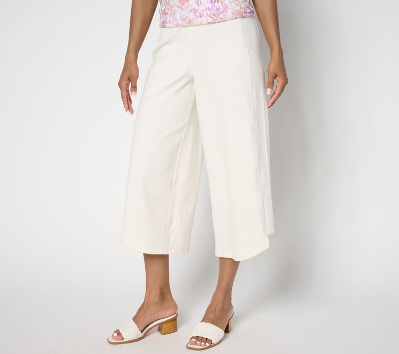 Susan Graver Regular Cool Touch Knit Denim Culotte — View 3