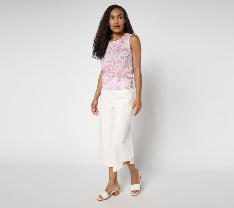 Susan Graver Regular Cool Touch Knit Denim Culotte — View 6