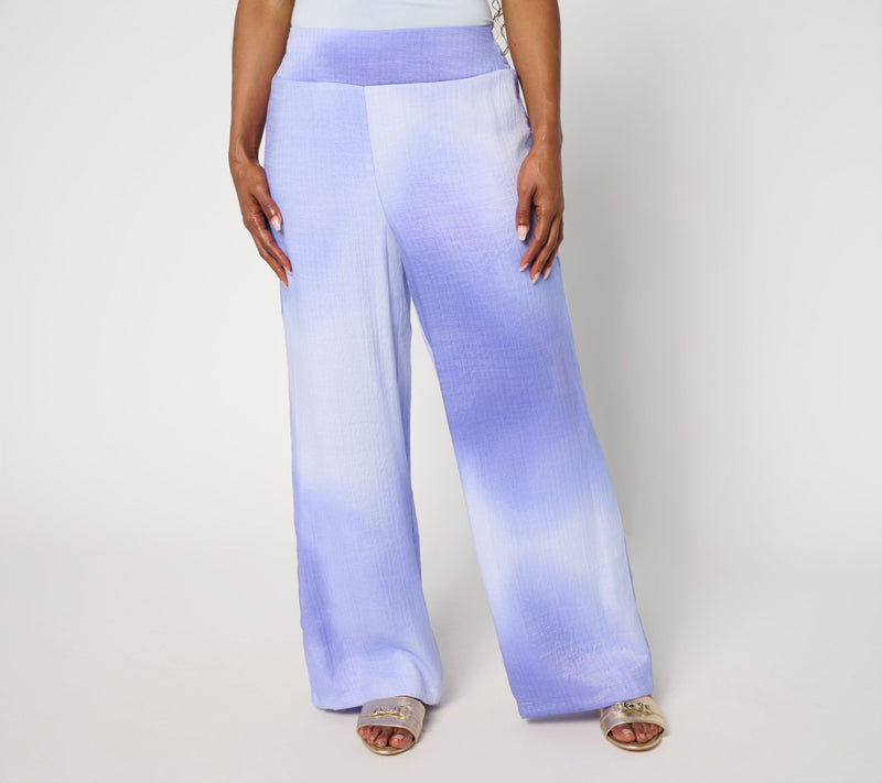 nicole by Nicole Miller Petite Pull-On Sally Pucker Wide Leg Pant — View 5