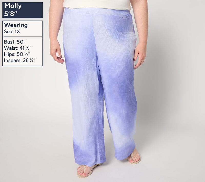 nicole by Nicole Miller Petite Pull-On Sally Pucker Wide Leg Pant — View 10