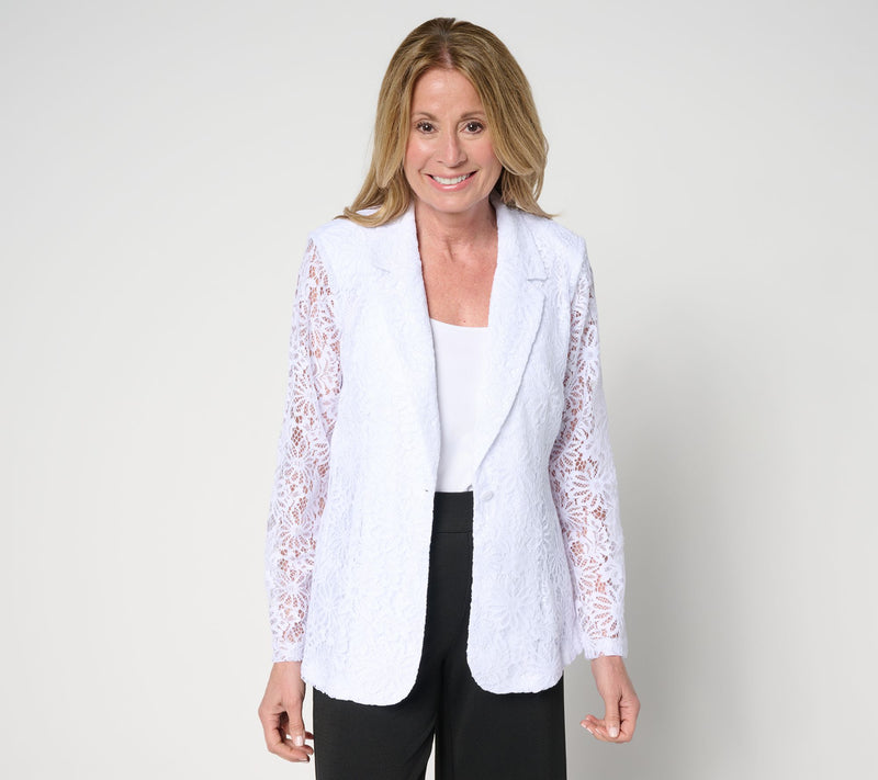 nicole by Nicole Miller Stretch Lace Blazer — View 12
