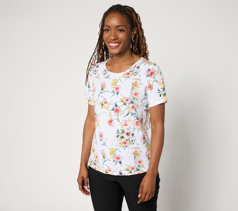 nicole by Nicole Miller Short Sleeve Crew Neck T-Shirt — View 10