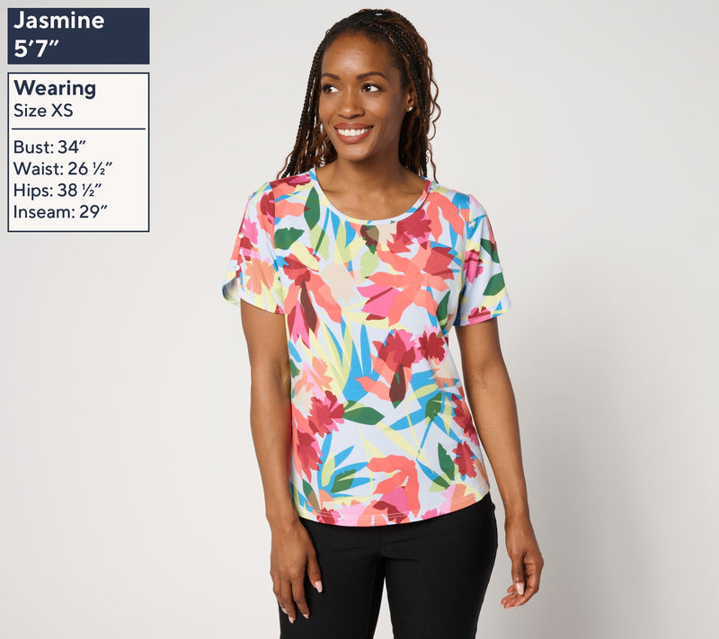 nicole by Nicole Miller Short Sleeve Crew Neck T-Shirt — View 4
