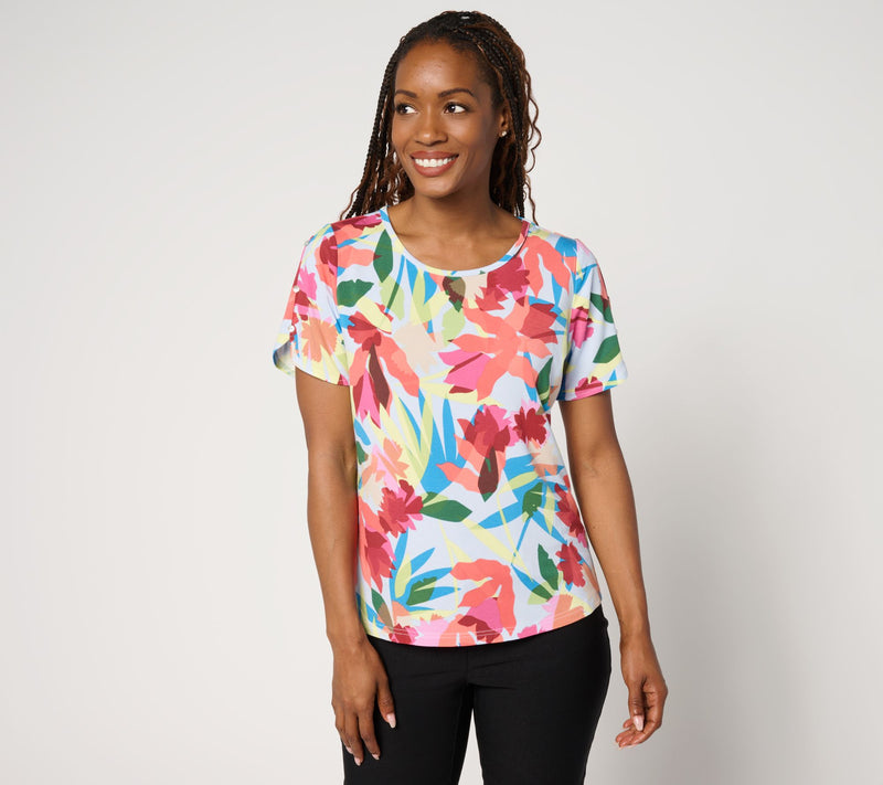 nicole by Nicole Miller Short Sleeve Crew Neck T-Shirt — View 12