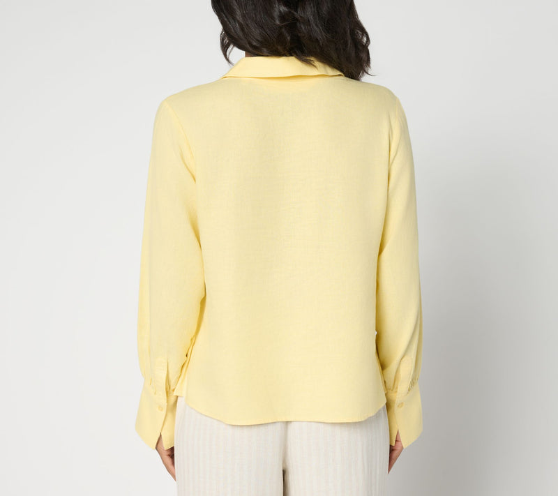 Peace Love World Boheme Embroidered Linen Blend Popover Blouse — View 4