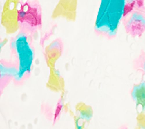 nicole by Nicole Miller 100% Cotton Printed Eyelet Bomber Jacket — Main view