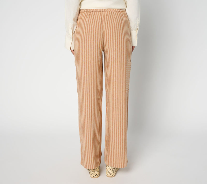 Peace Love World Boheme Regular Linen Blend Full Length Tie Pant — View 3