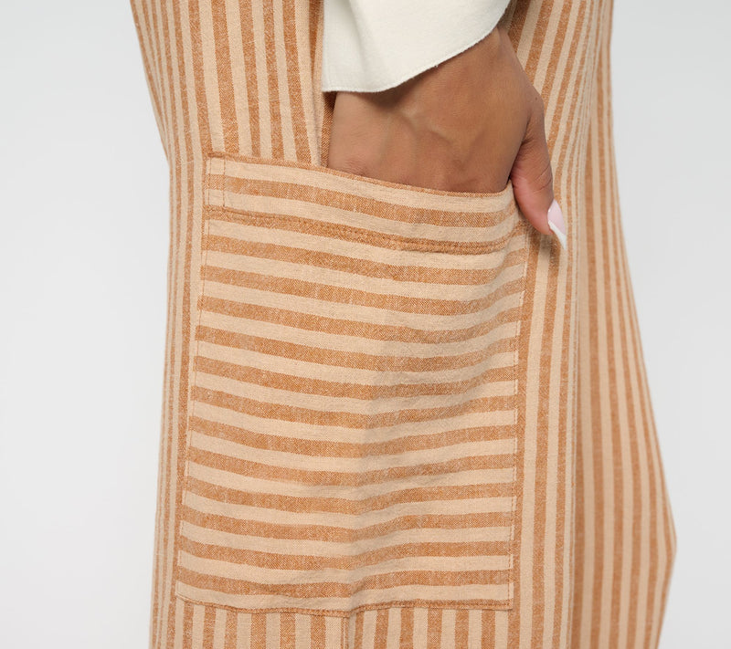 Peace Love World Boheme Petite Linen Blend Full Length Tie Pant — View 5