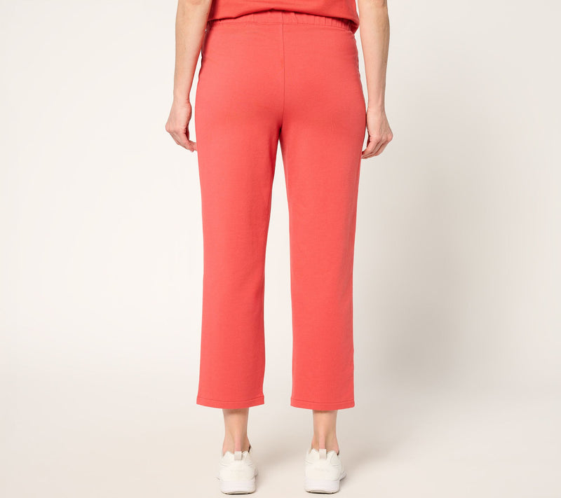 Sport Savvy Regular French Terry Crop Pants with Grommet Detail — View 4