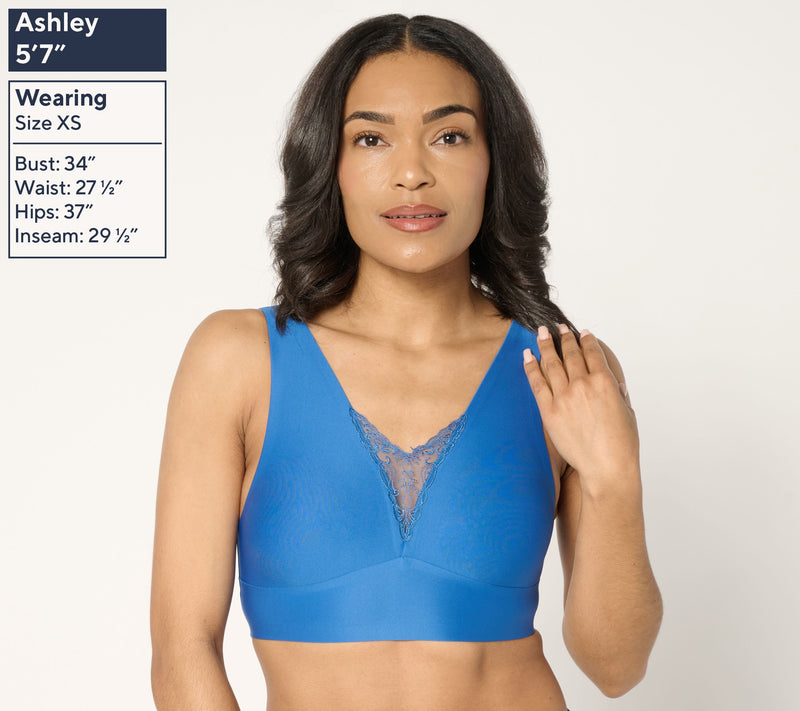 Breezies Invisible Bonded Wirefree Bra with Lace Detail — View 12