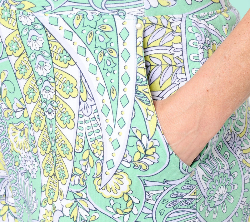 Sport Savvy French Terry Full Leg Printed Gaucho — View 6