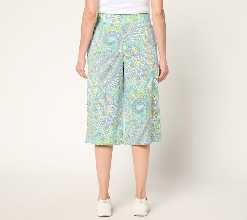 Sport Savvy French Terry Full Leg Printed Gaucho — View 4