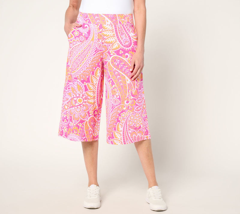 Sport Savvy French Terry Full Leg Printed Gaucho — View 14