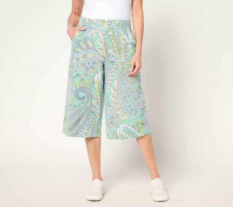 Sport Savvy French Terry Full Leg Printed Gaucho — View 15