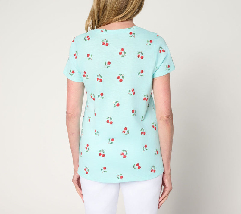 Belle by Kim Gravel Slub Knit Summer Scoop Neck Top — View 4