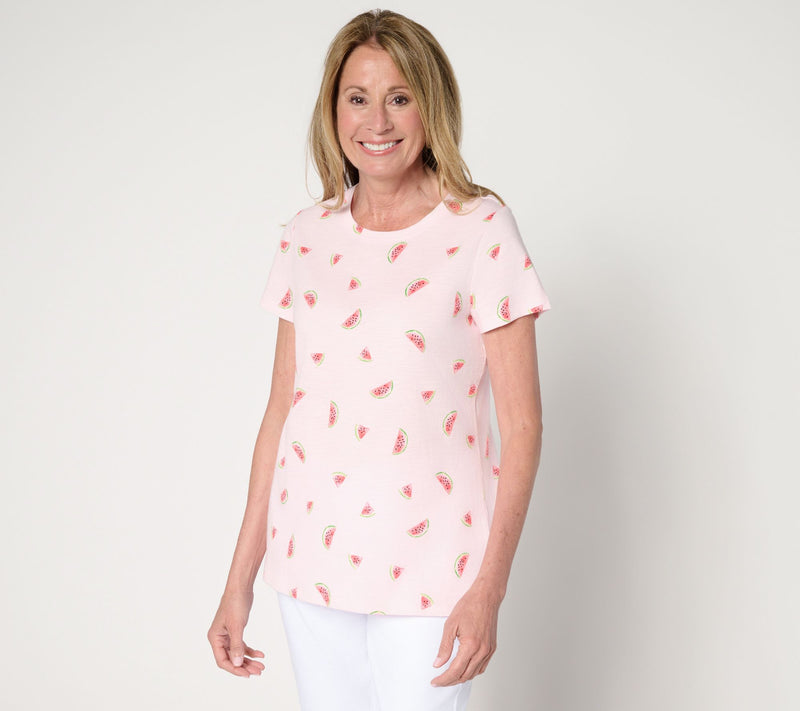 Belle by Kim Gravel Slub Knit Summer Scoop Neck Top — View 13