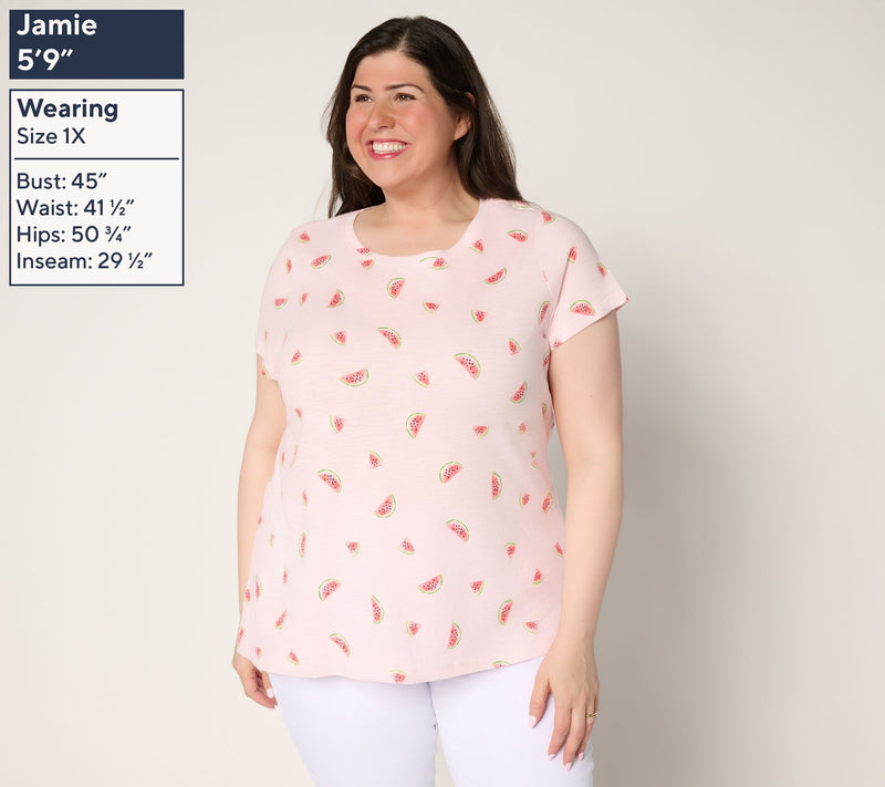 Belle by Kim Gravel Slub Knit Summer Scoop Neck Top — View 2