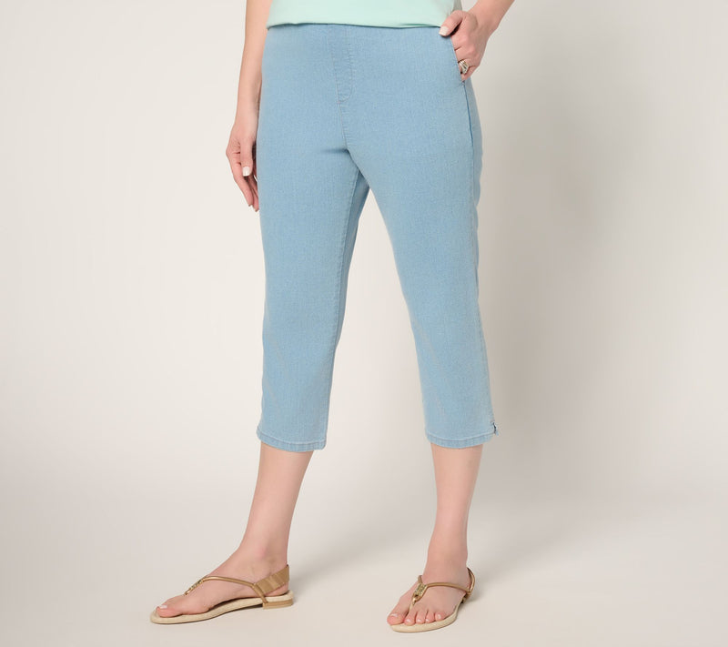 Denim & Co. Regular Flat Front Side Pocket Capri Pant — Main view