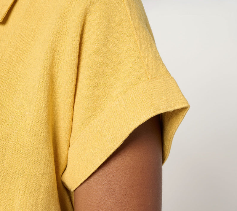 Belle by Kim Gravel Riviera Linen Short Sleeve Tie Front Top — View 6