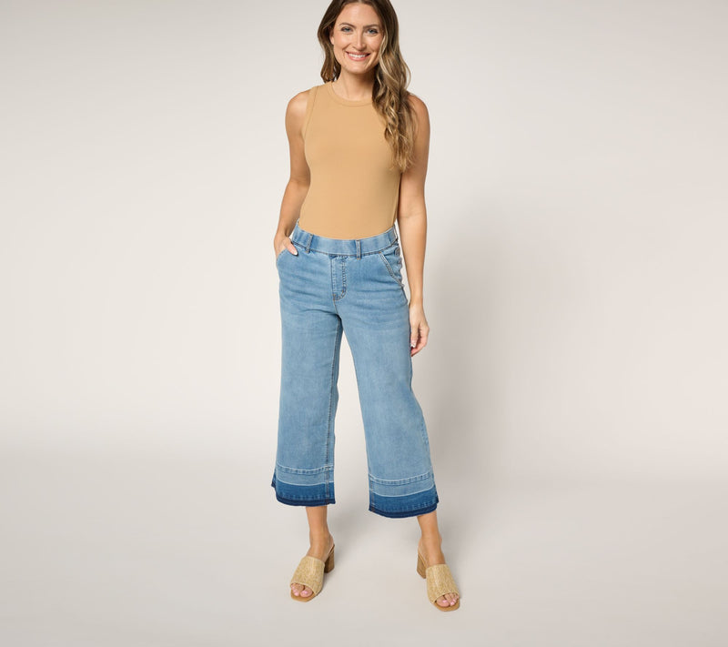 Isaac Mizrahi Live! Petite True Denim Indigo Relaxed Crop Jeans — View 9