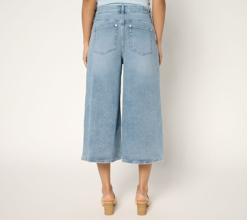 Me by Jennie Garth Regular Indigo Monty Wide Leg Cropped Jeans — View 4
