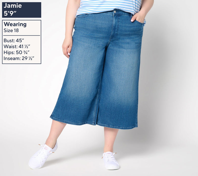 Me by Jennie Garth Regular Indigo Monty Wide Leg Cropped Jeans — View 2