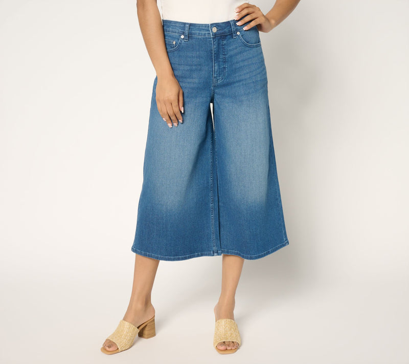 Me by Jennie Garth Regular Indigo Monty Wide Leg Cropped Jeans — View 10